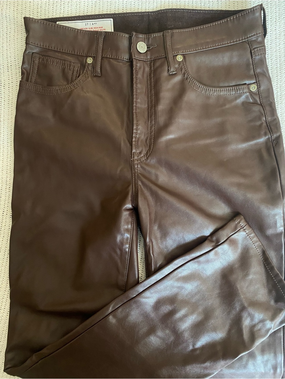 GAP Faux Leather Straight Leg Pants